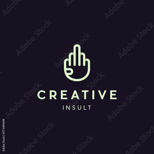 Hand Insult Line Modern Illustration Logo Design Template Icon Vector