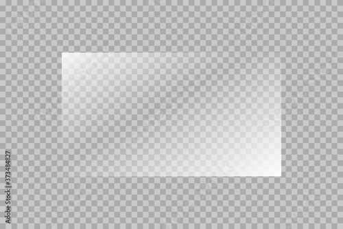 The texture of rectangle glass plate, mirror, windows. Light effect for a picture or a mirror. Beautiful realistic reflection stock vector 