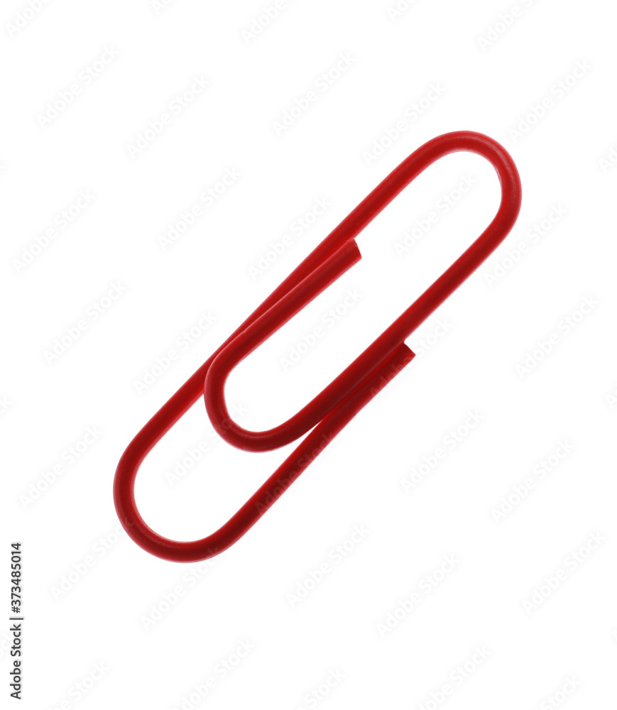 Colorful paper clip isolated on white. School stationery Colorful paper clip isolated on white. School stationery