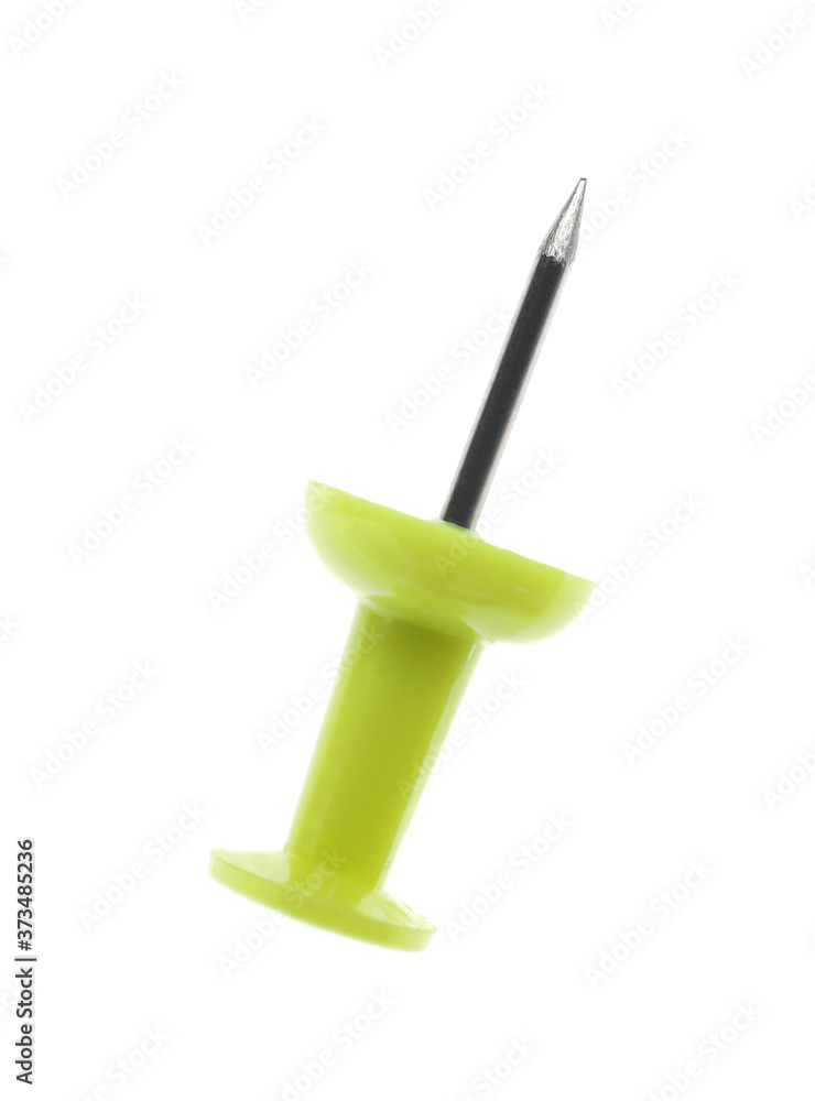 Colorful drawing pin isolated on white. School stationery Colorful drawing pin isolated on white. School stationery
