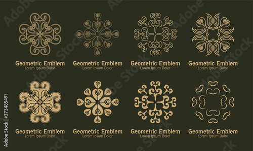 Set of ornament logo line art style luxury