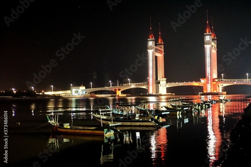 Night scene at Terengganu drawbridge.