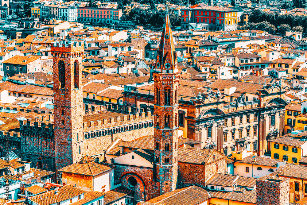Fototapeta premium Badia Fiorentina is an abbey and church now home to the Monastic Communities of Jerusalem situated on the Via del Proconsolo in the centre of Florence, Italy.