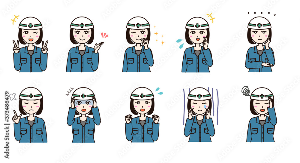 Woman business work clothes emotion set Woman business work clothes emotion set
