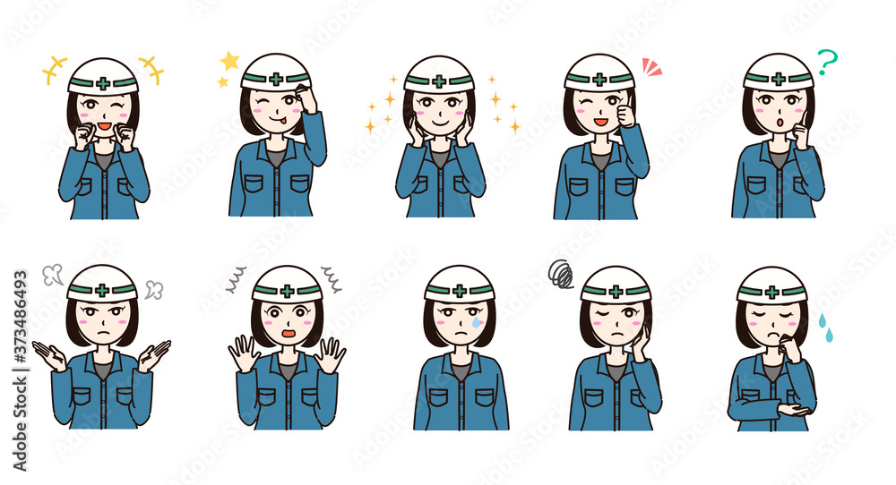 Woman business work clothes emotion set Woman business work clothes emotion set