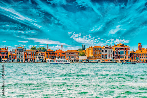 A view of the island of Giudecca, located opposite main island Venice. Italy. photo