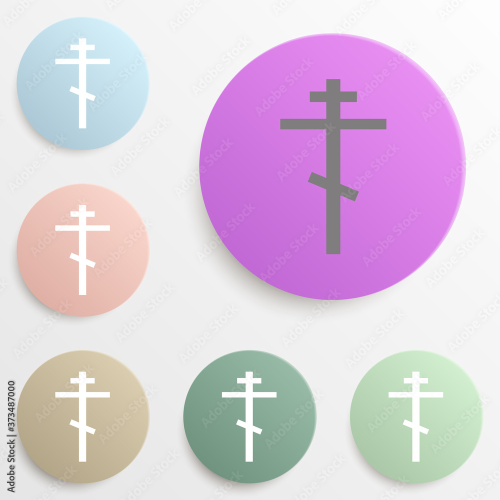 Religious cross badge color set. Simple glyph, flat vector of web icons for ui and ux, website or mobile application