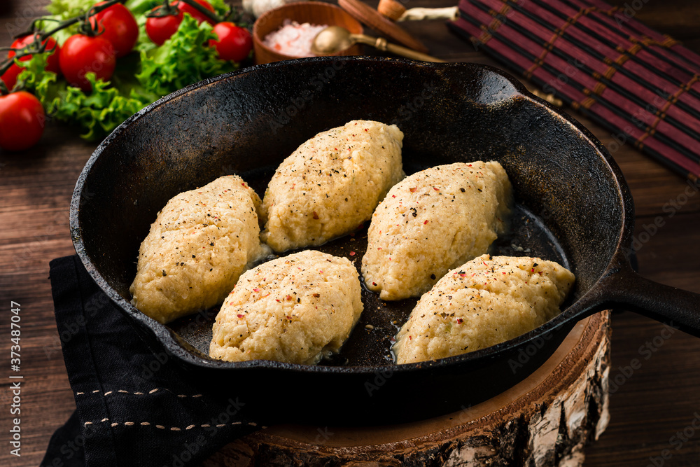 patties for frying in a frying pan patties for frying in a frying pan