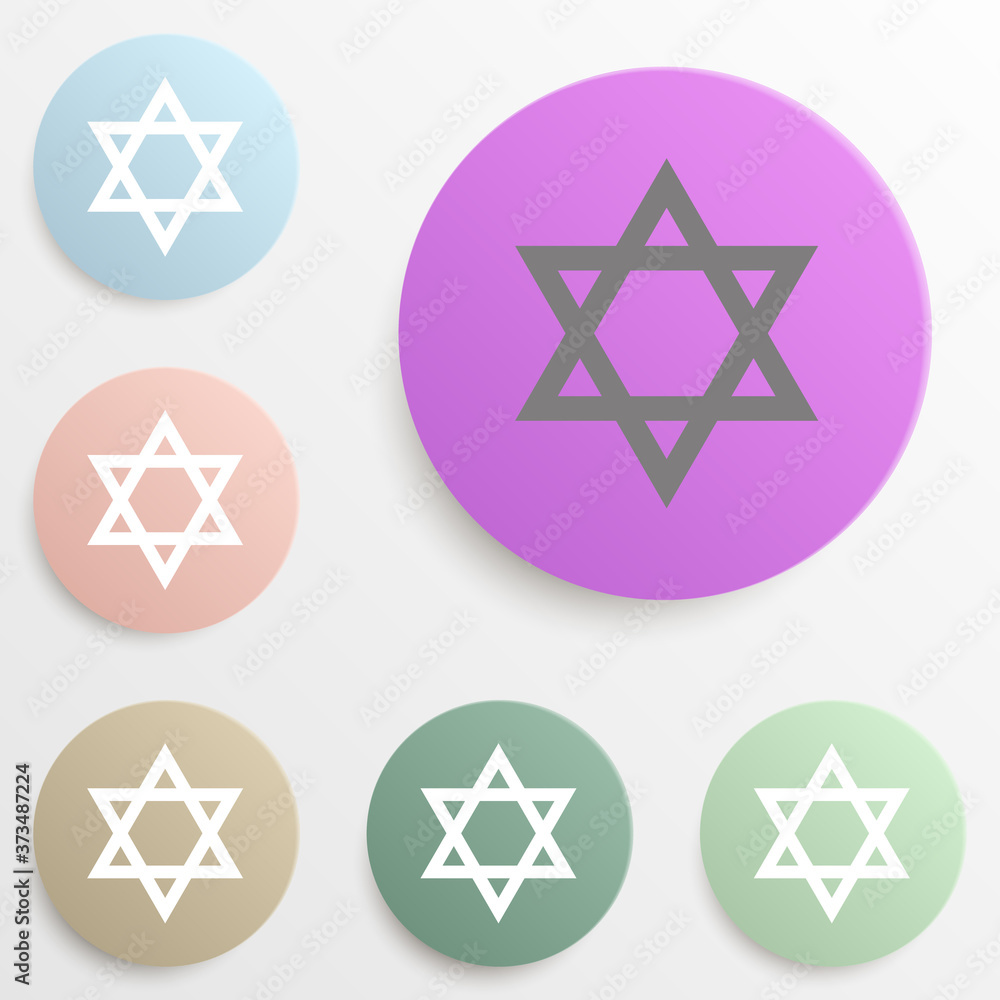 David star badge color set. Simple glyph, flat vector of web icons for ui and ux, website or mobile application David star badge color set. Simple glyph, flat vector of web icons for ui and ux, website or mobile application