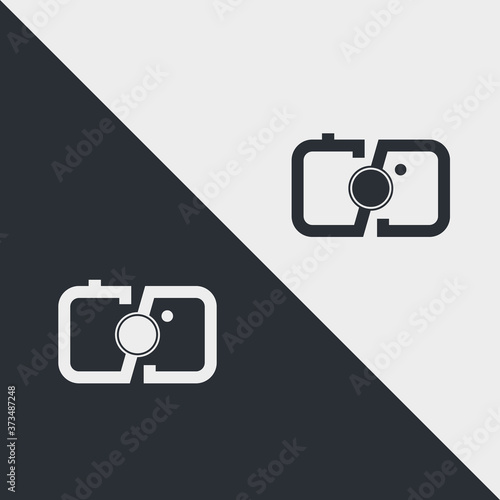 logo with initial letters dc, or cd, camera design logo