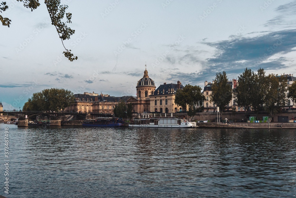 Sunset Paris, by the Seine river