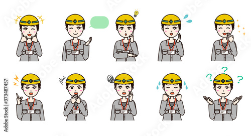 Wallpaper Mural Woman business work clothes emotion set Torontodigital.ca