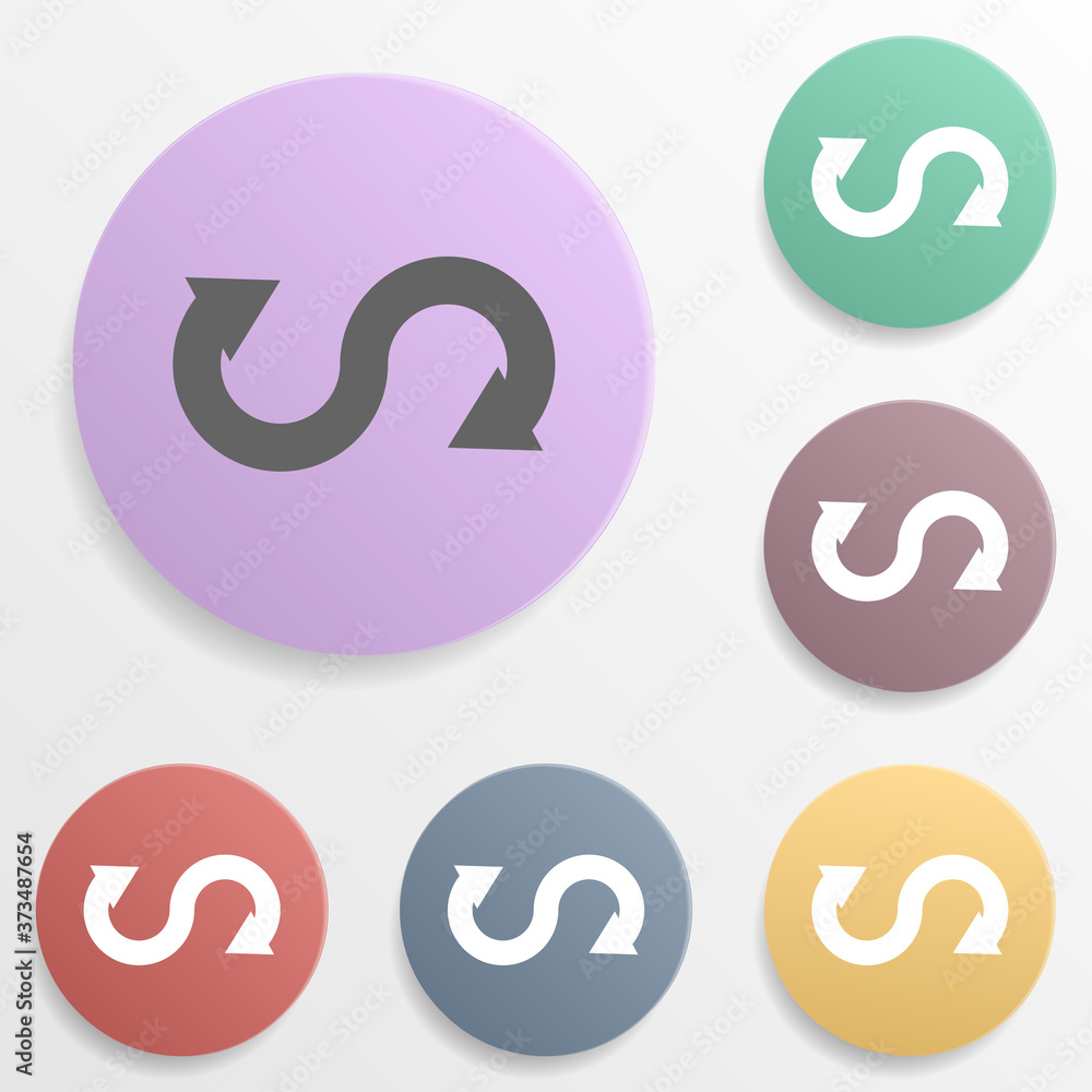 Arrow badge color set icon. Simple glyph, flat vector of arrows icons for ui and ux, website or mobile application Arrow badge color set icon. Simple glyph, flat vector of arrows icons for ui and ux, website or mobile application