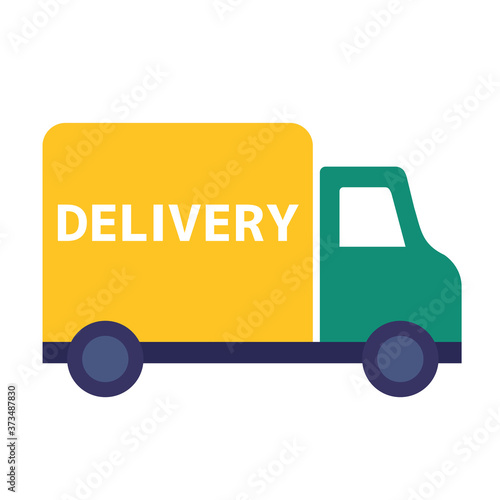 Isolated graphic of a truck. Vector illustration for the online delivery service concept.