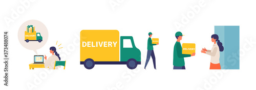 Vector illustration for the online delivery service concept.