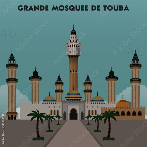 Illustration de la grande mosquée de Touba, Sénégal