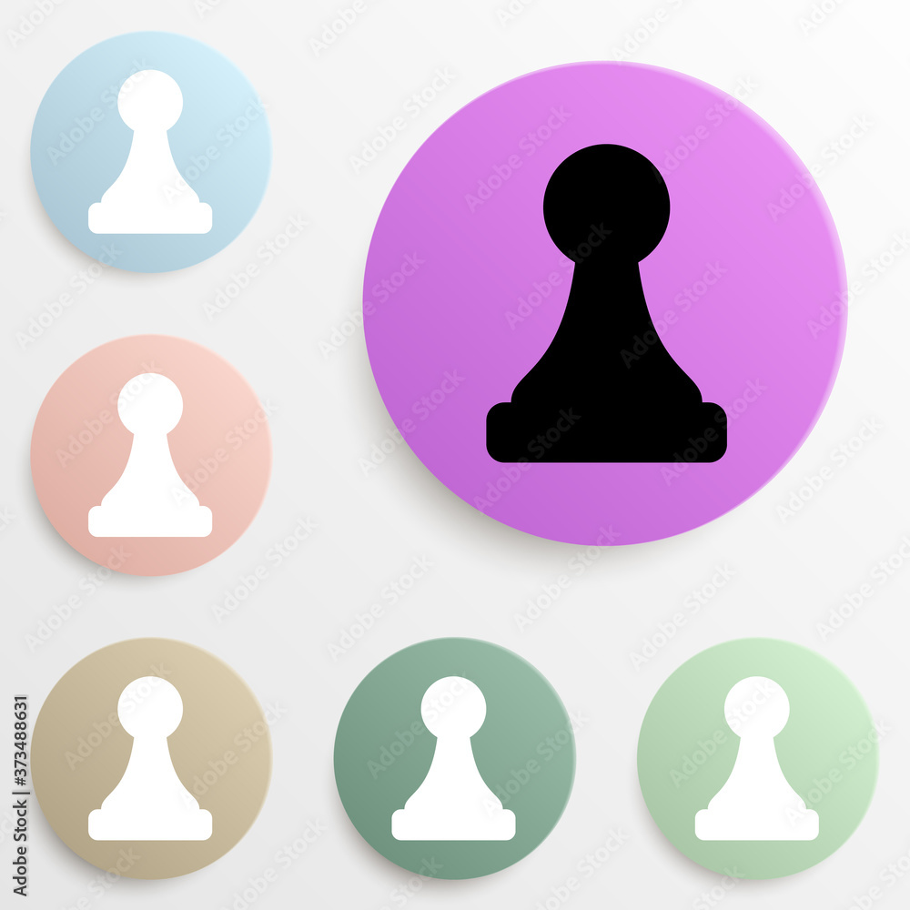chess pawn badge color set. Simple glyph, flat vector of web icons for ui and ux, website or mobile application chess pawn badge color set. Simple glyph, flat vector of web icons for ui and ux, website or mobile application