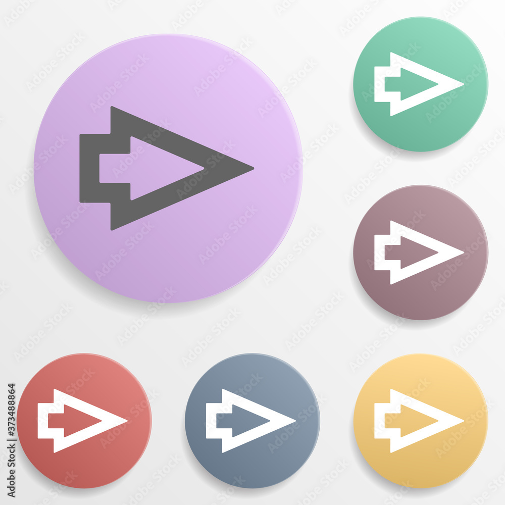 Arrow badge color set icon. Simple glyph, flat vector of arrows icons for ui and ux, website or mobile application Arrow badge color set icon. Simple glyph, flat vector of arrows icons for ui and ux, website or mobile application