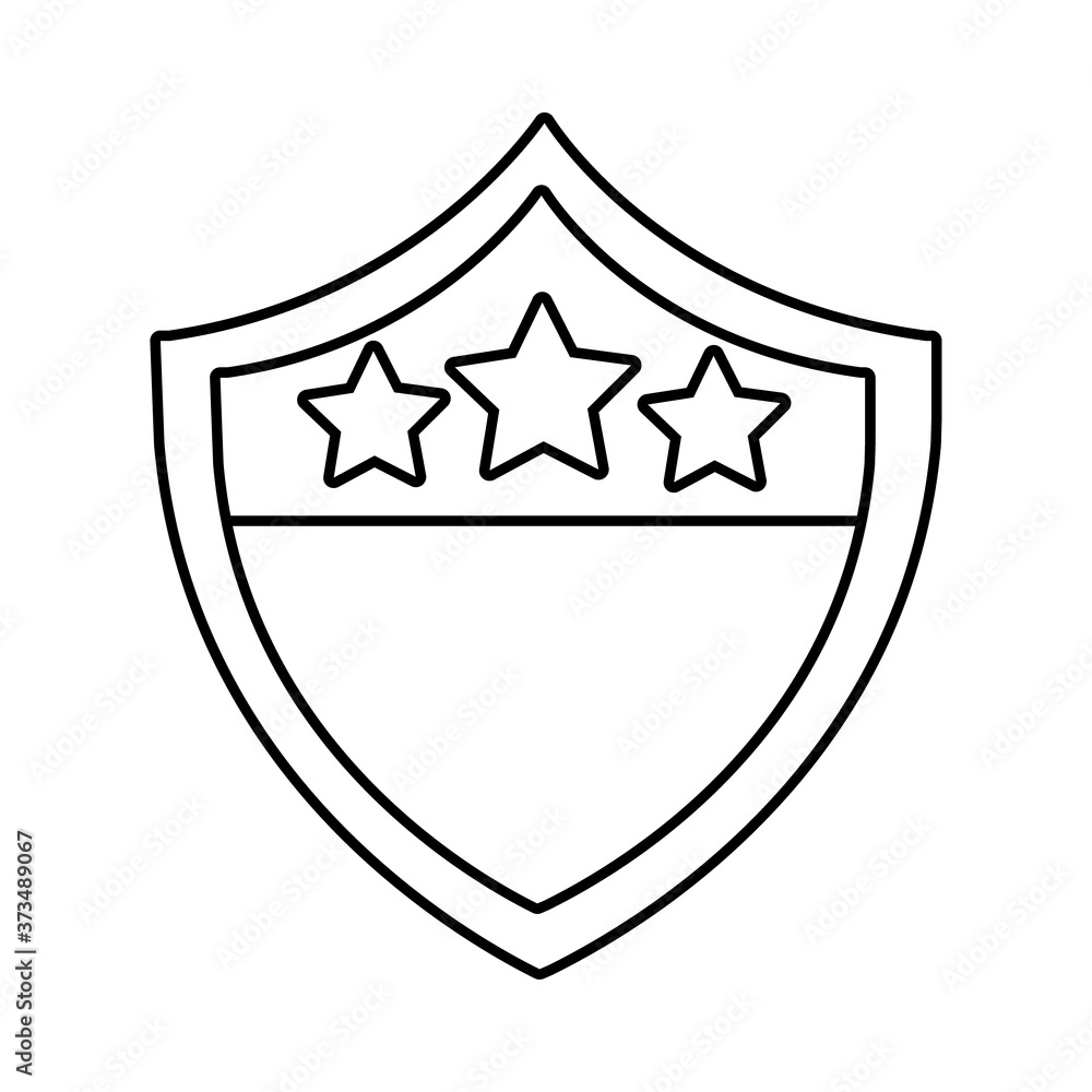 shield with usa flag line style icon shield with usa flag line style icon