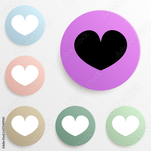 a heart badge color set. Simple glyph, flat vector of web icons for ui and ux, website or mobile application