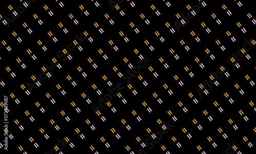 Pink and orange dash line pattern on black background vector