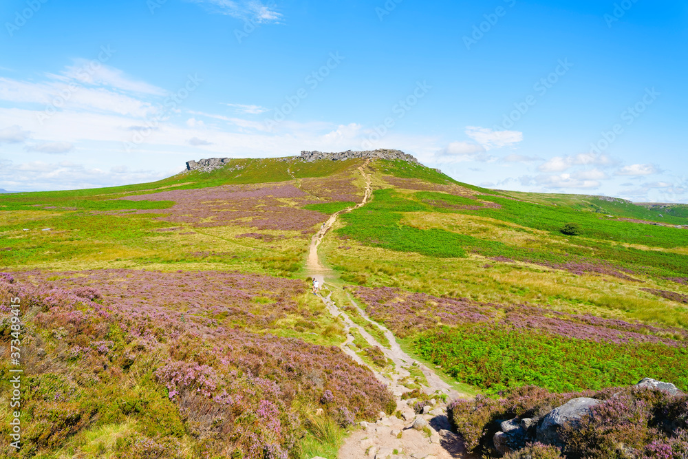 Path from Carl Wark hill fort to Higger Tor in the Derbyshire Peak District