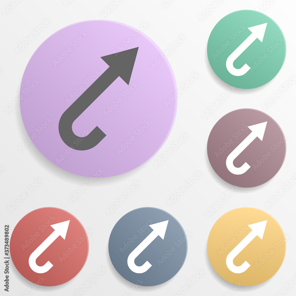 Arrow badge color set icon. Simple glyph, flat vector of arrows icons for ui and ux, website or mobile application Arrow badge color set icon. Simple glyph, flat vector of arrows icons for ui and ux, website or mobile application