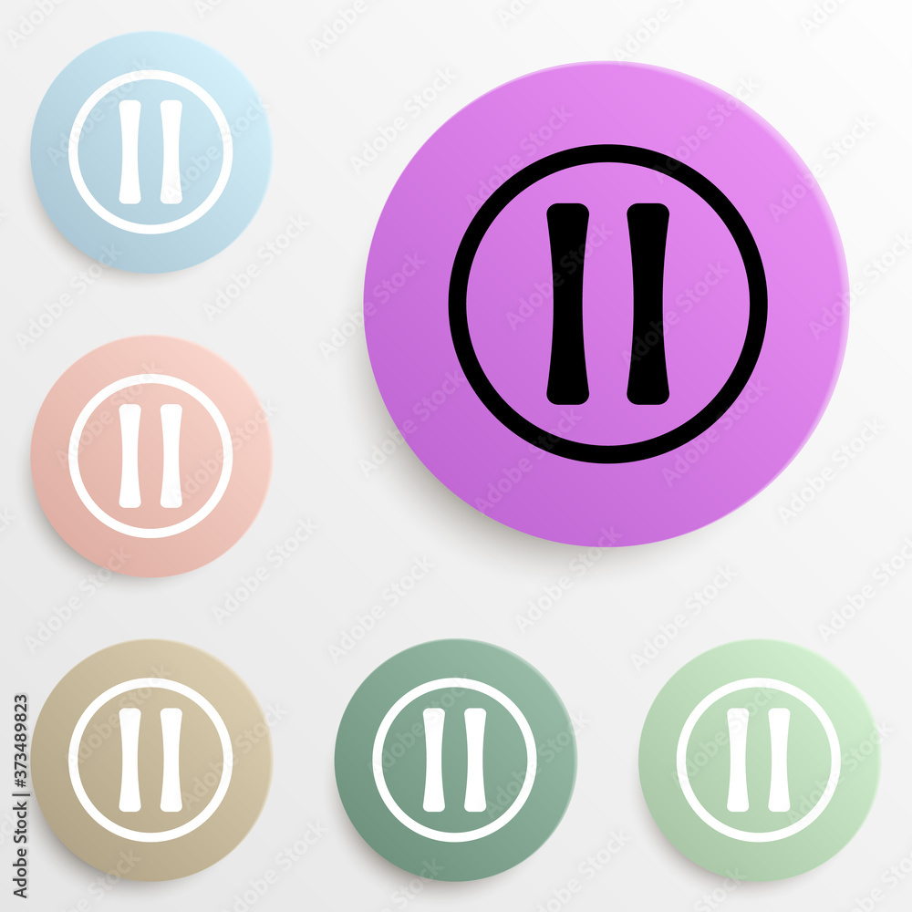 pause sign in a circle badge color set. Simple glyph, flat vector of web icons for ui and ux, website or mobile application pause sign in a circle badge color set. Simple glyph, flat vector of web icons for ui and ux, website or mobile application