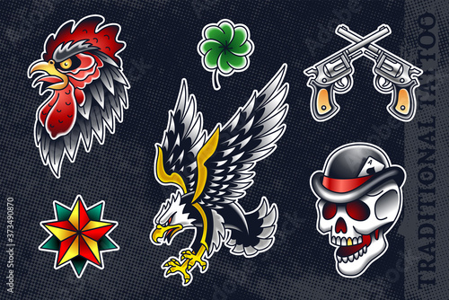 Vector Set of Traditional Tattoo Arts