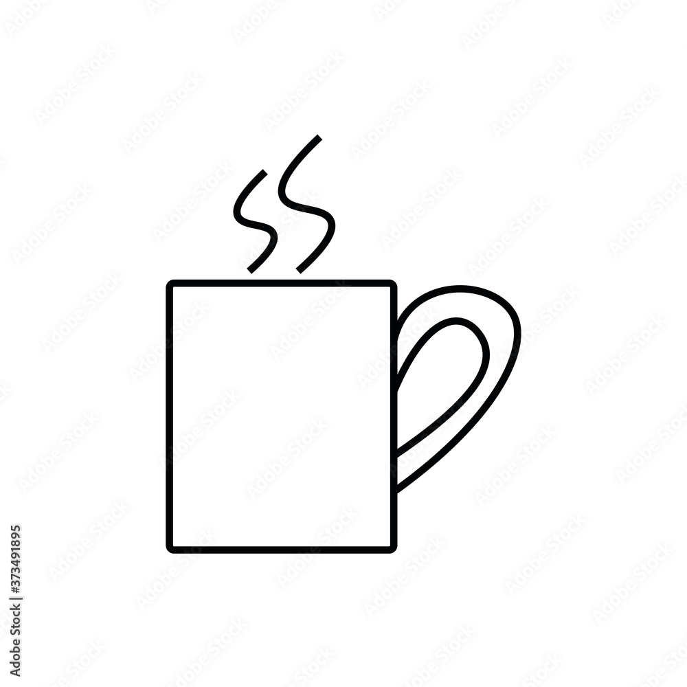Coffee cup icons, outline style Coffee cup icons, outline style