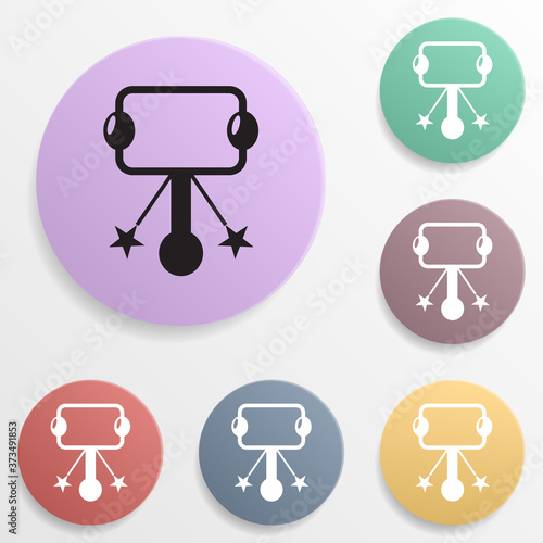 Baby beanbag badge color set icon. Simple glyph, flat vector of toys icons for ui and ux, website or mobile application