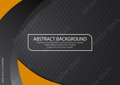 Black Background With Orange Brown Curve Line Color Shape. Design Graphic Vector.