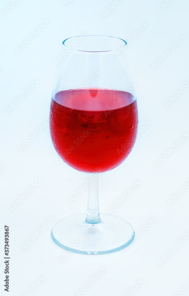 A Glass Transparent Goblet Of Red Wine On A White Background A Glass Transparent Goblet Of Red Wine On A White Background