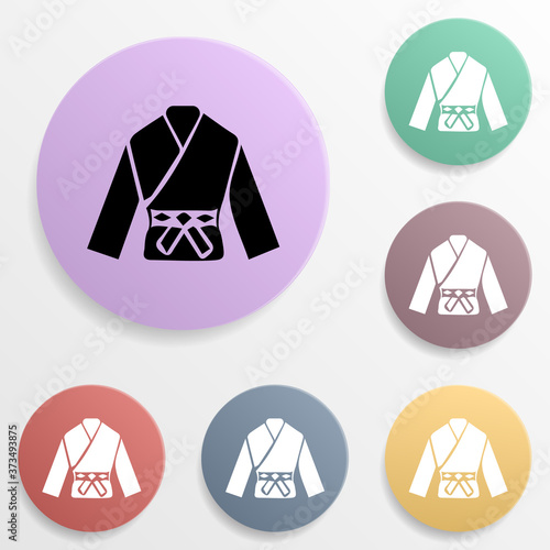 Karate kimono badge color set icon. Simple glyph, flat vector of sport icons for ui and ux, website or mobile application photo