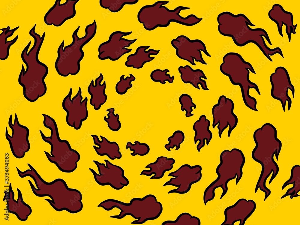 red fire on yellow background red fire on yellow background