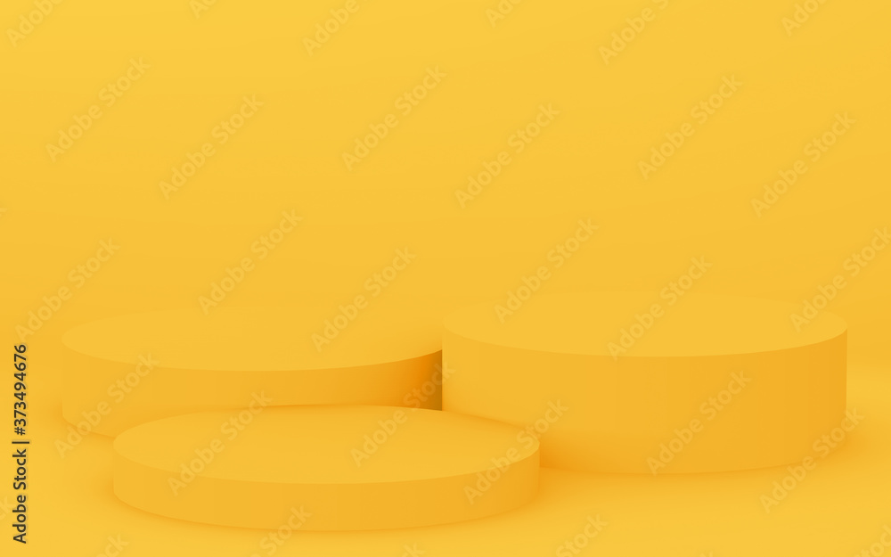 3d yellow cylinder podium minimal studio background. Abstract 3d geometric shape object illustration render. Display for summer holiday product. 3d yellow cylinder podium minimal studio background. Abstract 3d geometric shape object illustration render. Display for summer holiday product.