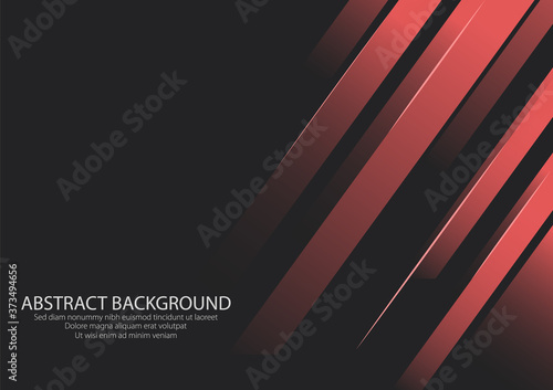 Gradient Red Shape Side Line With Black Background, Wallpaper. Design Graphic Vector.