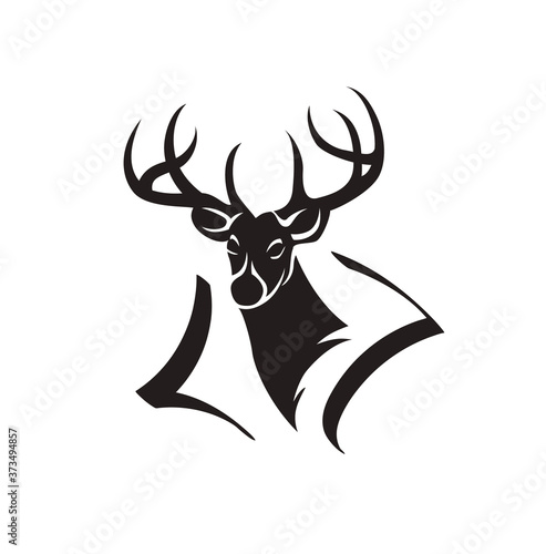 logo with abstract deer in a stylized square