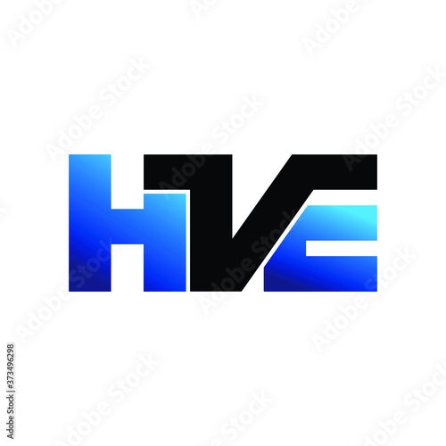 HVE letter monogram logo design vector