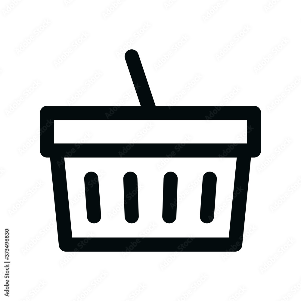 Shopping basket isolated icon, online store basket outline vector icon with editable stroke Shopping basket isolated icon, online store basket outline vector icon with editable stroke