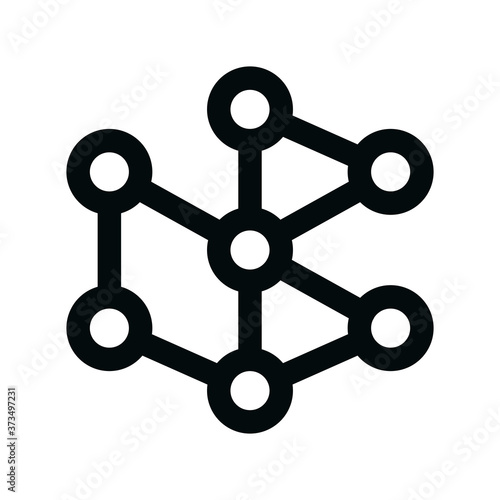 Block chain isolated icon, blockchain connections linear icon, molecular structure outline vector icon with editable stroke