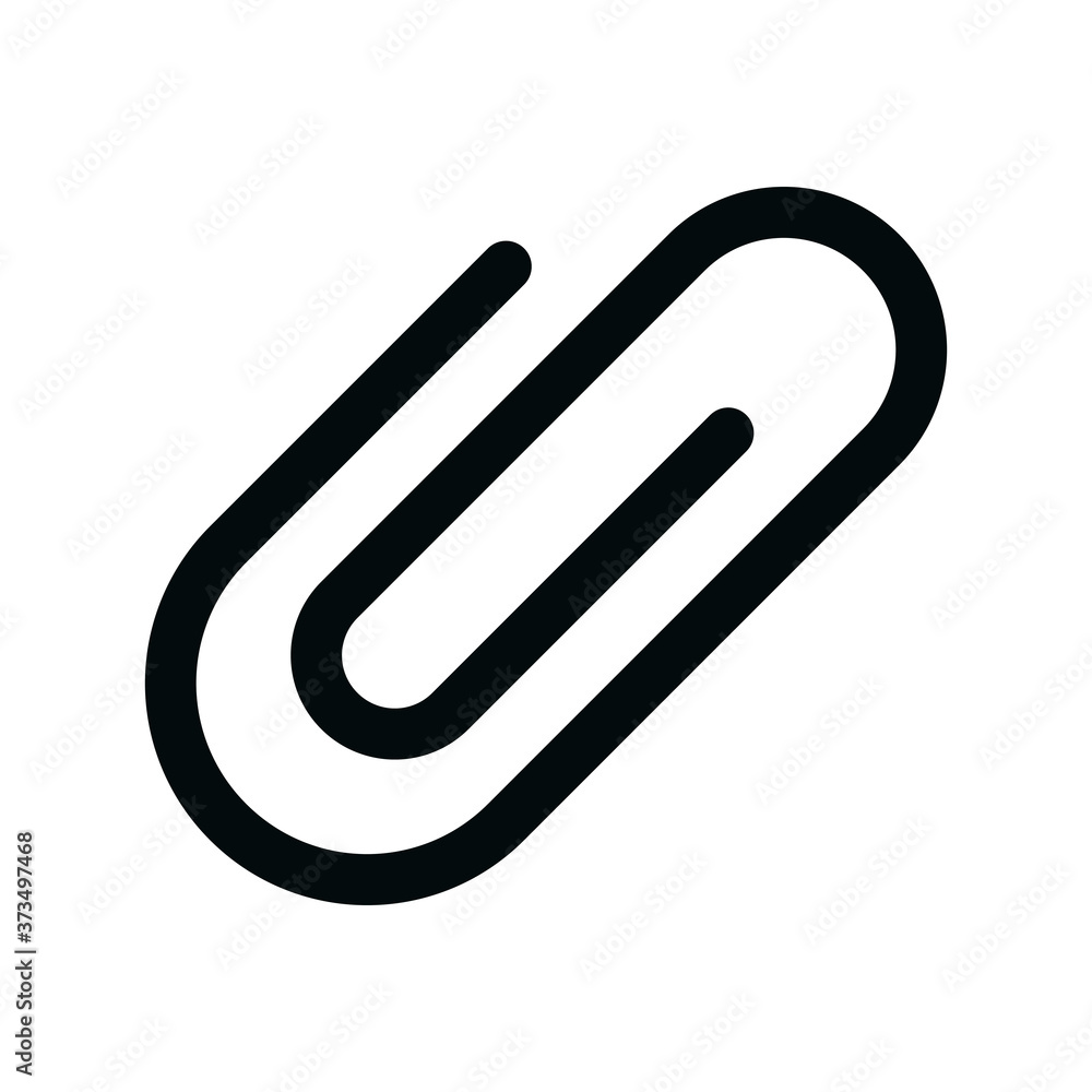 Attach file isolated icon, office paper clip linear icon, paperclip outline vector icon with editable stroke