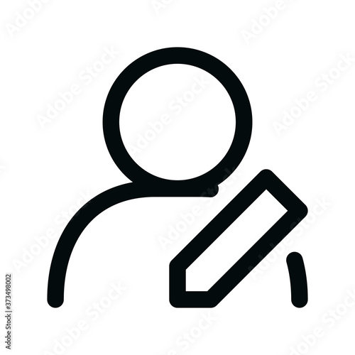 User edit isolated icon, change of personal data linear icon, account editing outline vector icon with editable stroke