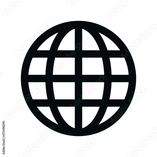 Globe isolated icon, global linear icon, www outline vector icon with editable stroke