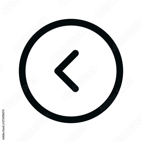 Left circle isolated icon, left arrow round outline vector icon with editable stroke