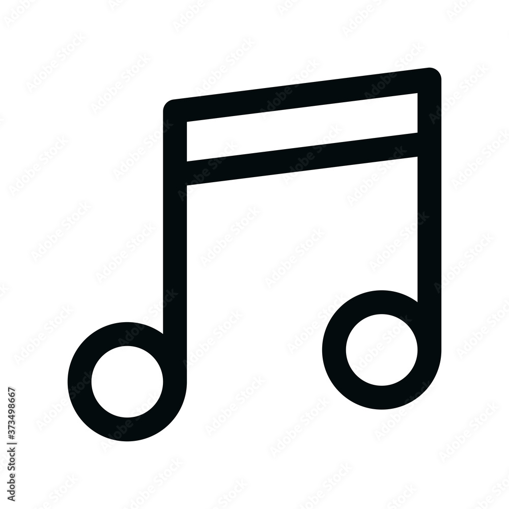 Music note isolated icon, sound outline vector icon with editable stroke Music note isolated icon, sound outline vector icon with editable stroke