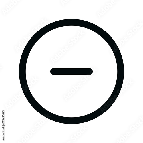 Minus round isolated icon, minus circle outline vector icon with editable stroke photo
