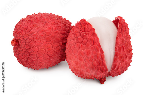 lychee fruit isolated on white background with clipping path and full depth of field photo