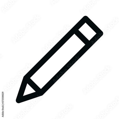 Pencil isolated icon, edit pencil outline vector icon with editable stroke