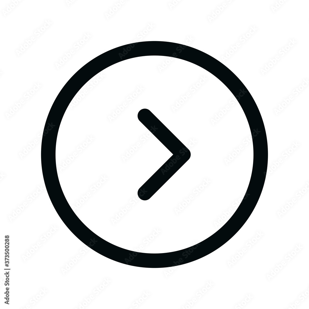 Right circle isolated icon, right arrow round outline vector icon with editable stroke Right circle isolated icon, right arrow round outline vector icon with editable stroke